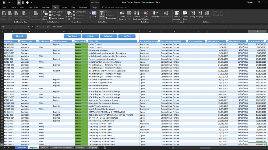 Basic XL Contracts Register - Image 2